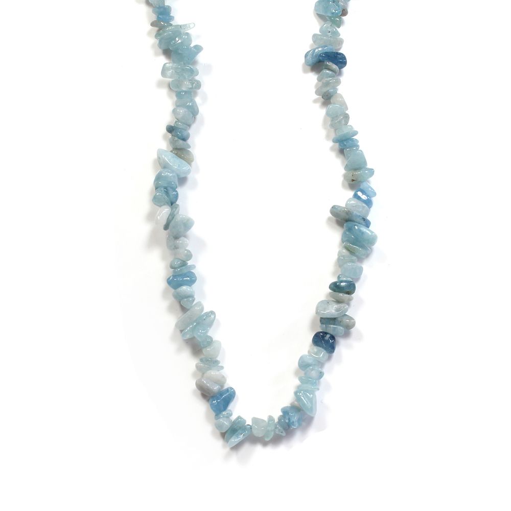 Aquamarine Crystal Chip Necklace - Crystal Nest