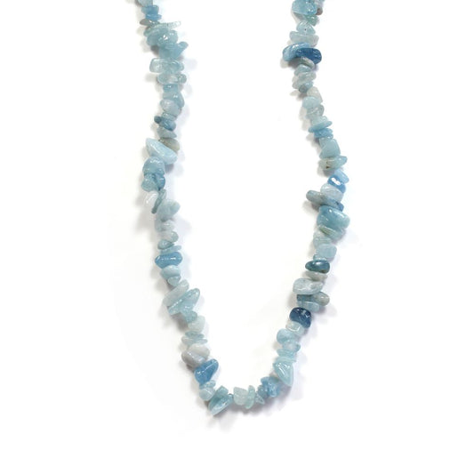 Aquamarine Crystal Chip Necklace - Crystal Nest