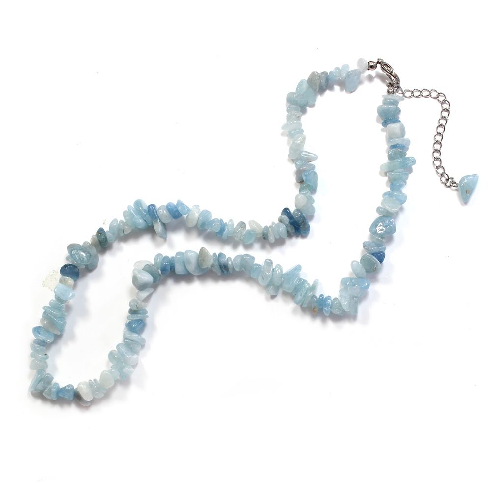 Aquamarine Crystal Chip Necklace - Crystal Nest