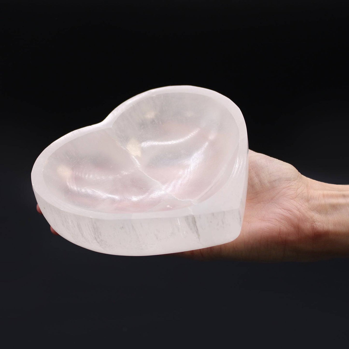 Large Heart Selenite Cleansing Bowl - Crystal Nest