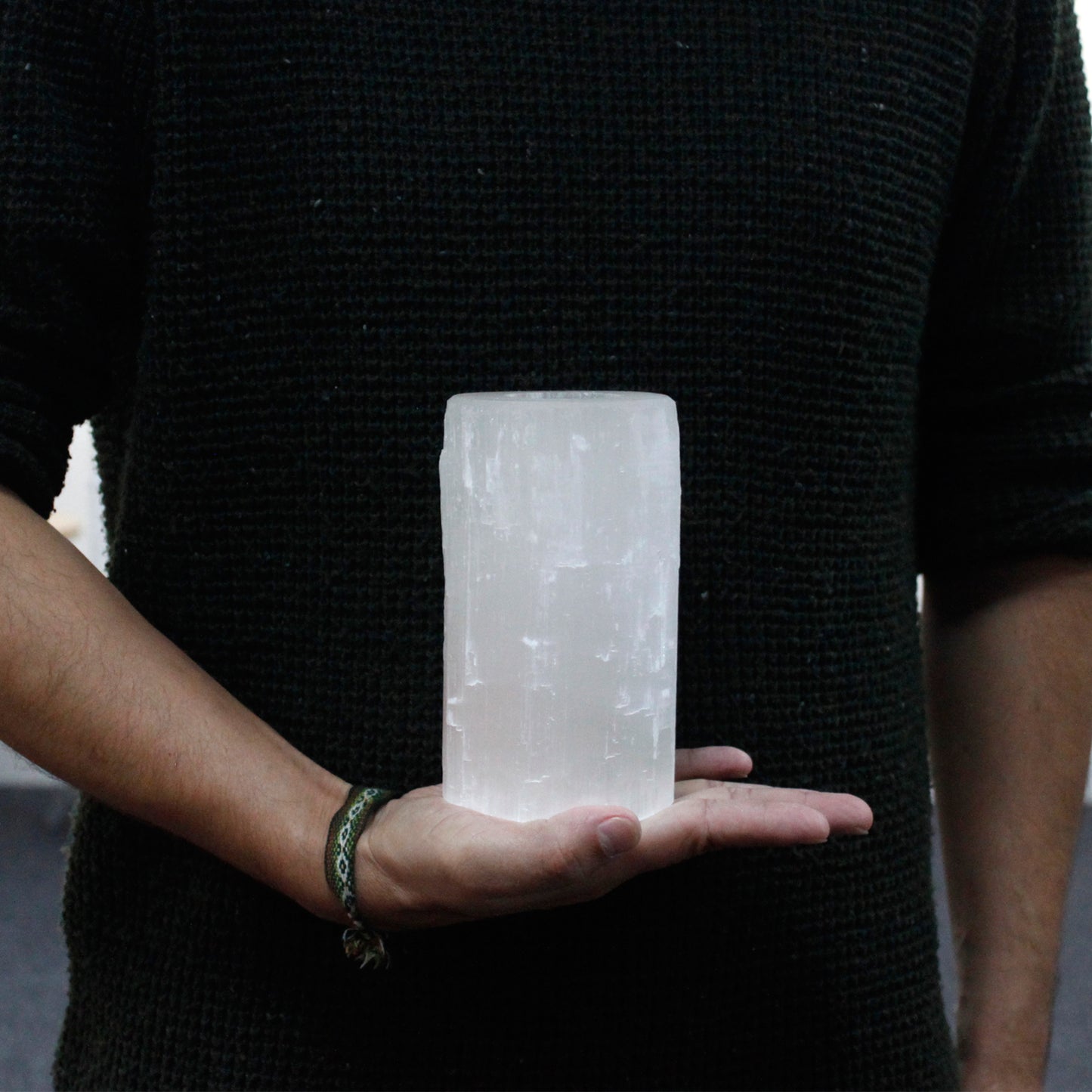 Selenite Cylinder Candle Holder 15cm - Crystal Nest