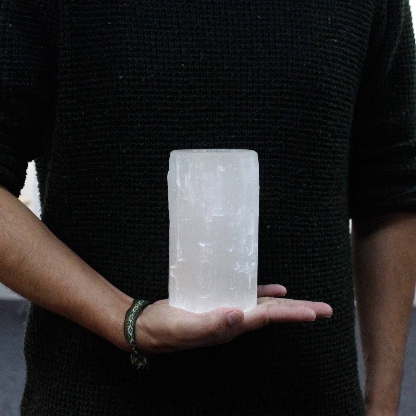 Selenite Cylinder Candle Holder 15cm - Crystal Nest