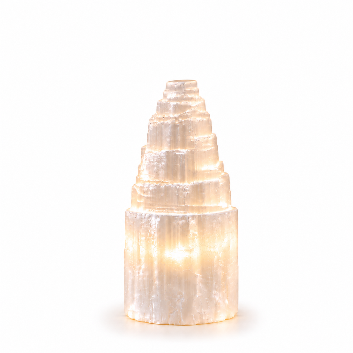Natural Selenite Tower Lamp | Small 15cm - Crystal Nest