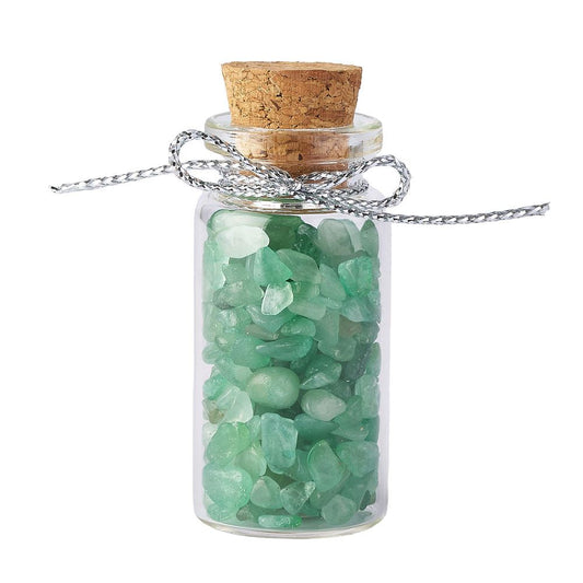 Gemstone Bottle Collection | Set of 6 Crystal Chip Vials in Wooden Box - Crystal Nest