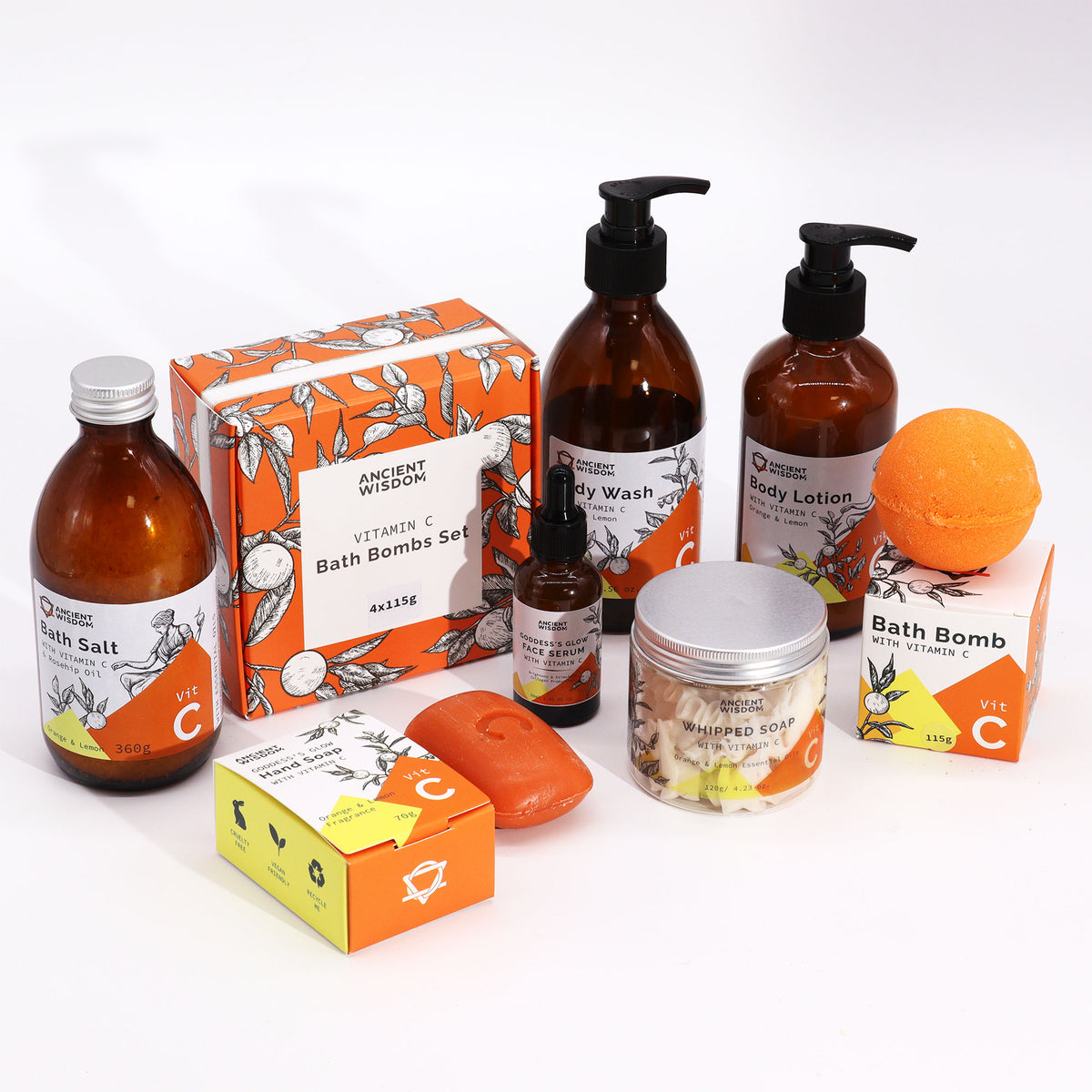 Vitamin C Glow Ritual Bundle | 7-Piece Luxurious Skincare & Bodycare Set - Crystal Nest