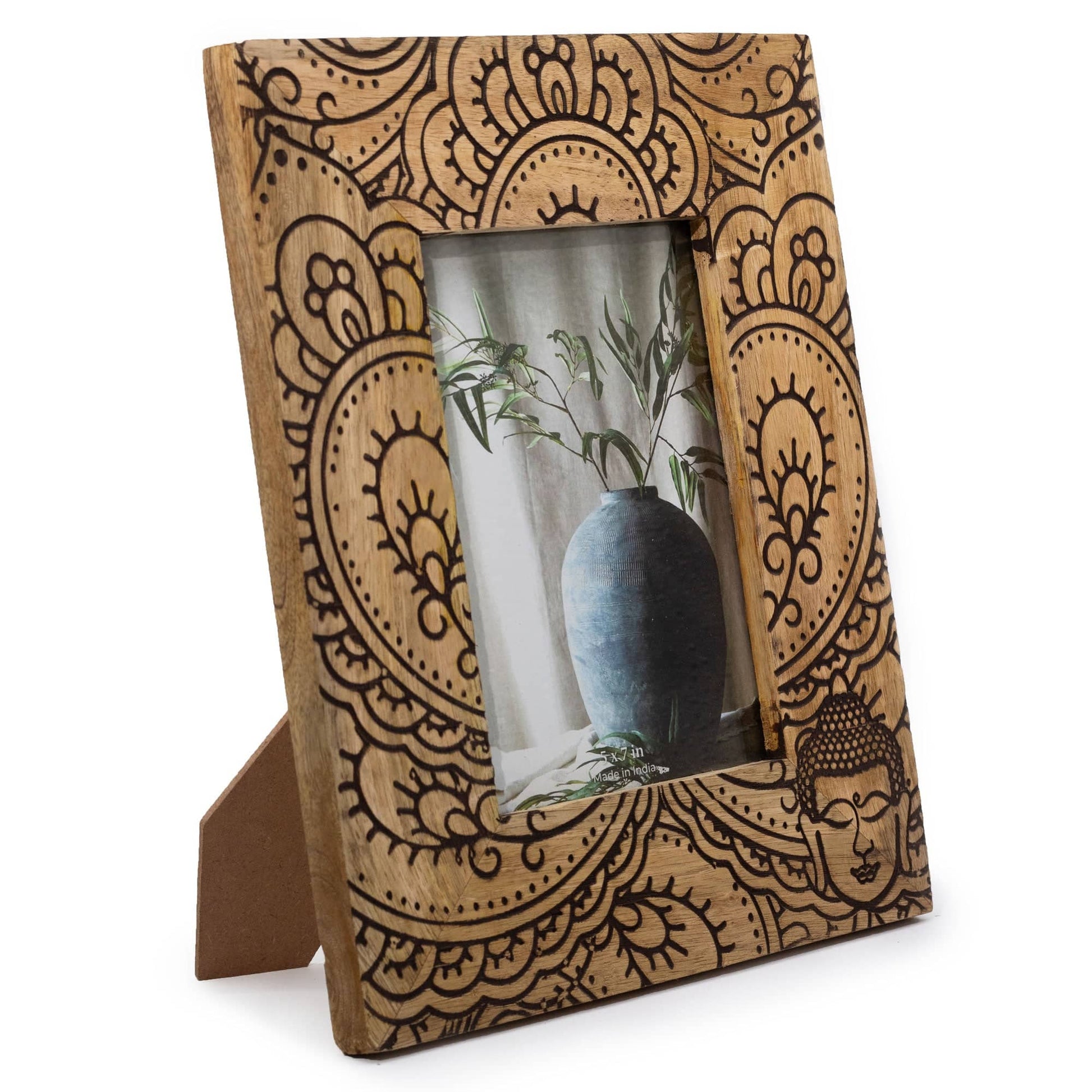 Black Buddha Wooden Picture Frame - Crystal Nest