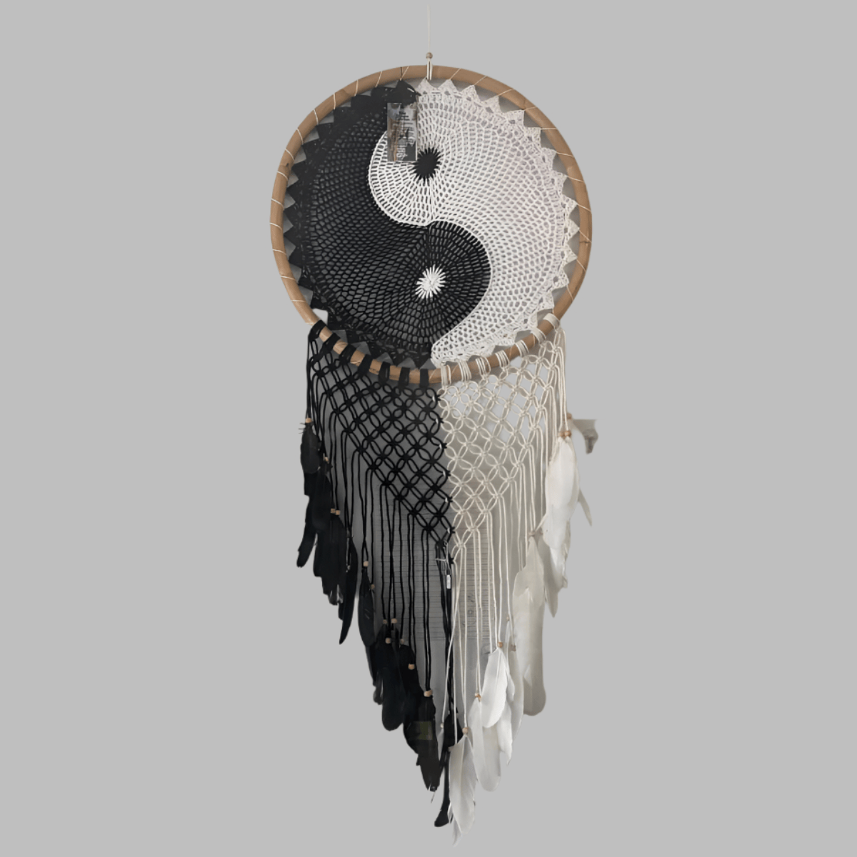 Extra Large Yin Yang Bali Dreamcatcher - Crystal Nest