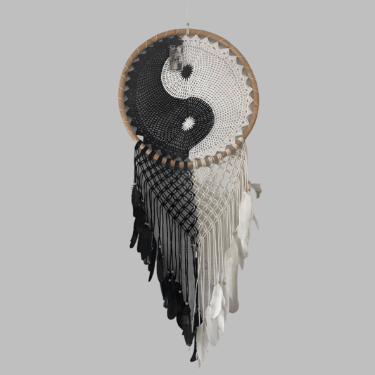 Extra Large Yin Yang Bali Dreamcatcher - Crystal Nest