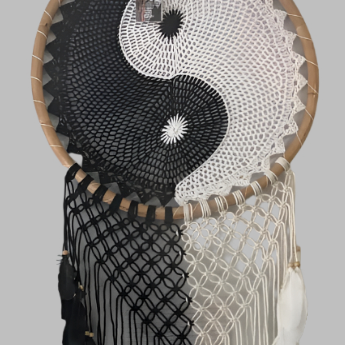 Extra Large Yin Yang Bali Dreamcatcher - Crystal Nest