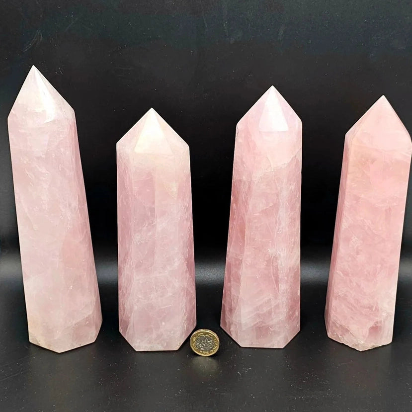 Large Rose Quartz Crystal Prism | 1-1.15kg - Crystal Nest