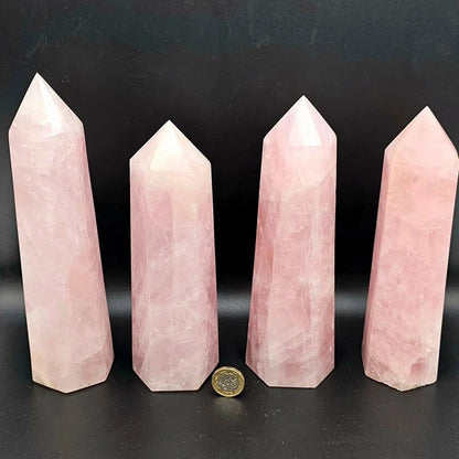Large Rose Quartz Crystal Prism | 1-1.15kg - Crystal Nest