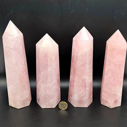 Large Rose Quartz Crystal Prism | 1-1.15kg - Crystal Nest
