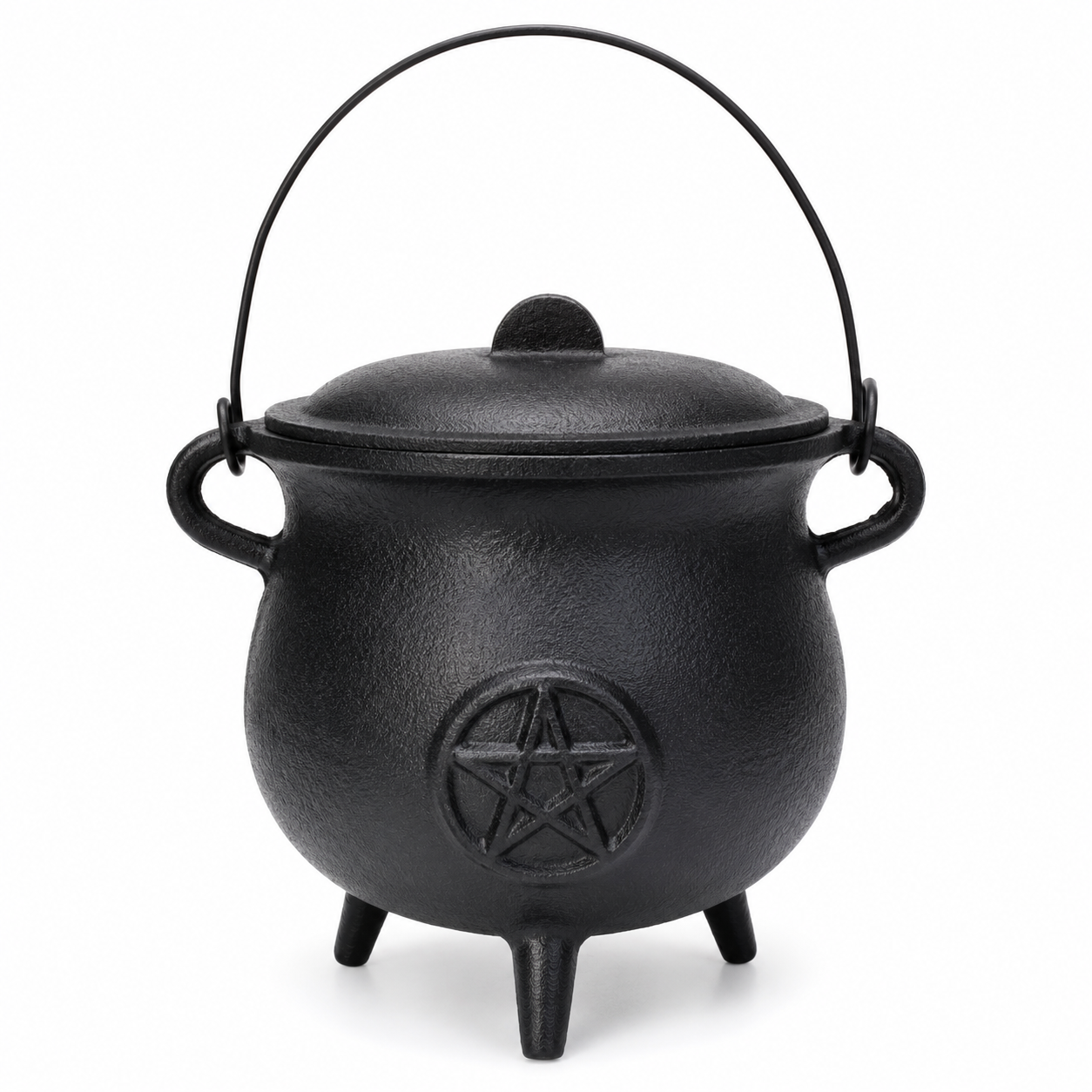 Extra Large Cast Iron Cauldron with Pentagram
