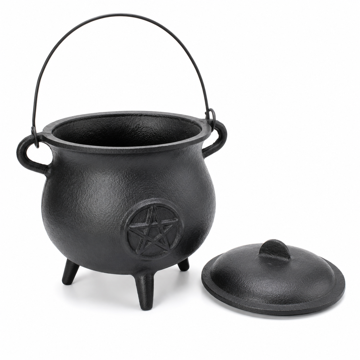 Extra Large Cast Iron Cauldron with Pentagram