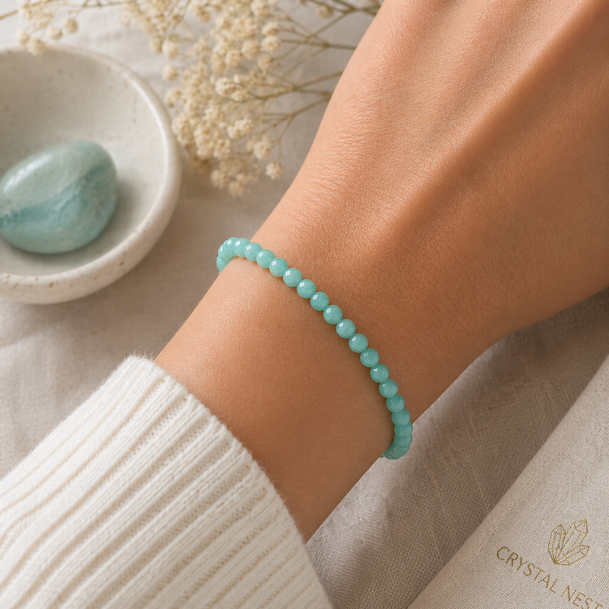 Find Your Balance | Amazonite Energy Bracelet (4mm) - Crystal Nest