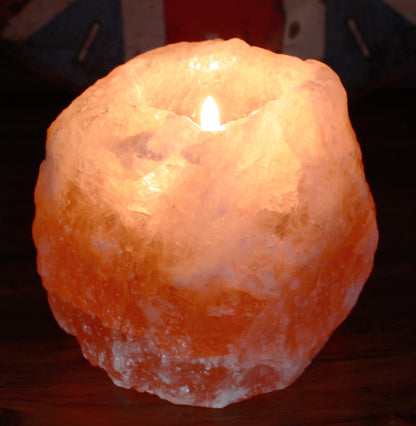 Natural Himalayan Salt Candle Holder | Air Purifier & Relaxing Warm Glow