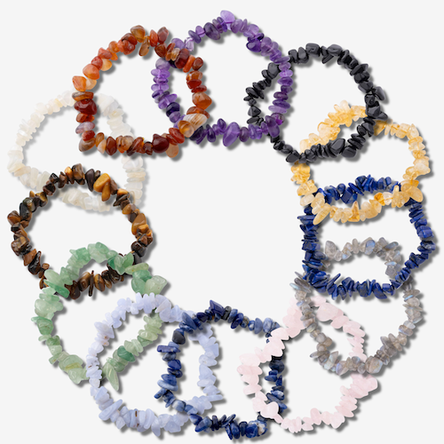 Ultimate Crystal Chip Bracelet Set | 12 Gemstone Bracelets for Healing, Energy & Intention - Crystal Nest