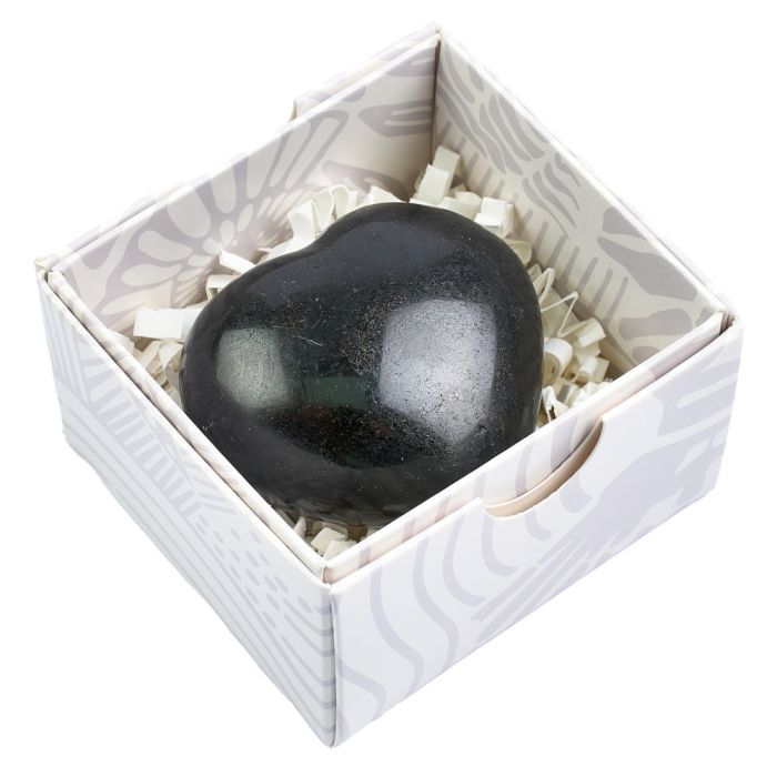 Black Tourmaline Heart | Protection Crystal in Gift Box - Crystal Nest
