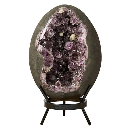 Large Amethyst Geode Egg on Metal Stand | 35–38kg