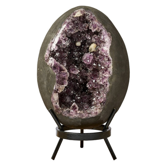Large Amethyst Geode Egg on Metal Stand | 35–38kg
