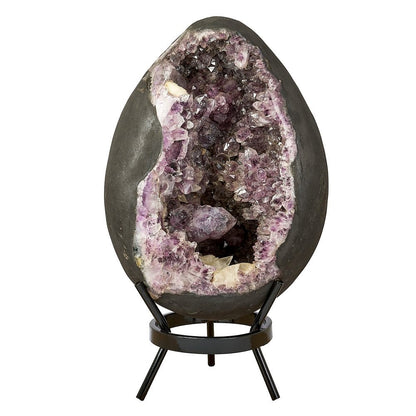 Large Amethyst Geode Egg on Metal Stand | 35–38kg