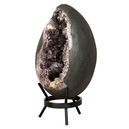 Large Amethyst Geode Egg on Metal Stand | 35–38kg