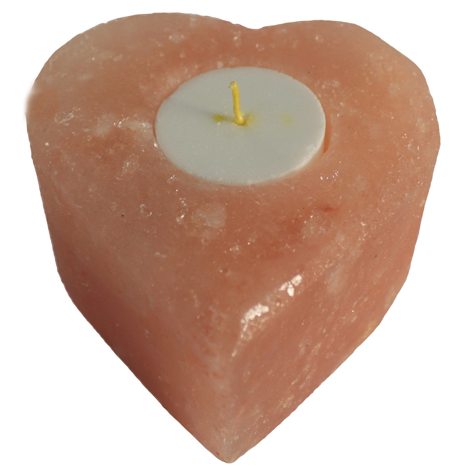 Heart-Shaped Himalayan Salt Candle Holder - Crystal Nest