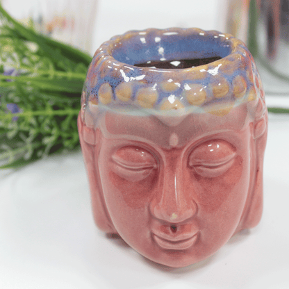 Rose Glazed Buddha Oil Burner - Crystal Nest
