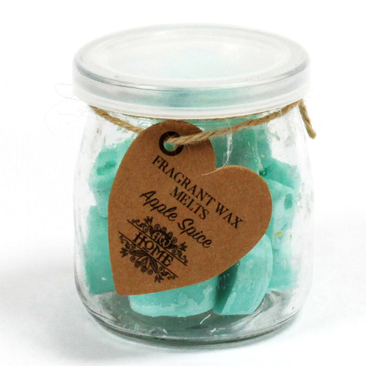 16 x Apple Spice Soy Wax Melt Hearts in Glass Jar