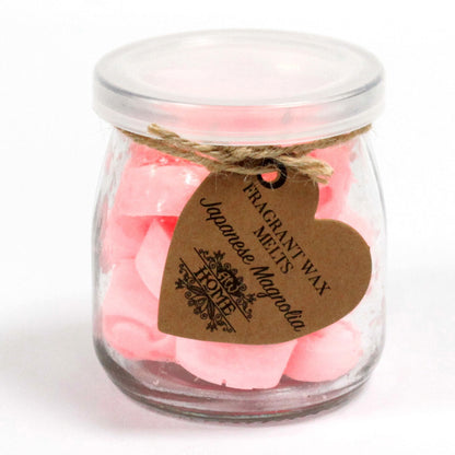 16 x Japanese Magnolia Soy Wax Melt Hearts in Glass Jar