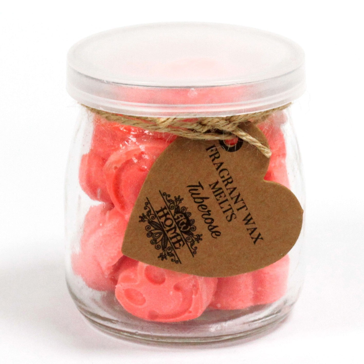 16 x Tuberose Soy Wax Melt Hearts in Glass Jar