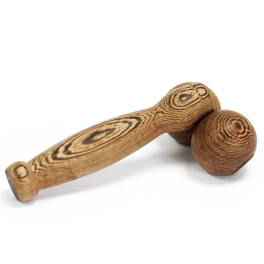 Double Ball Massage Roller | Handheld Wooden Stress Relief Tool - Crystal Nest