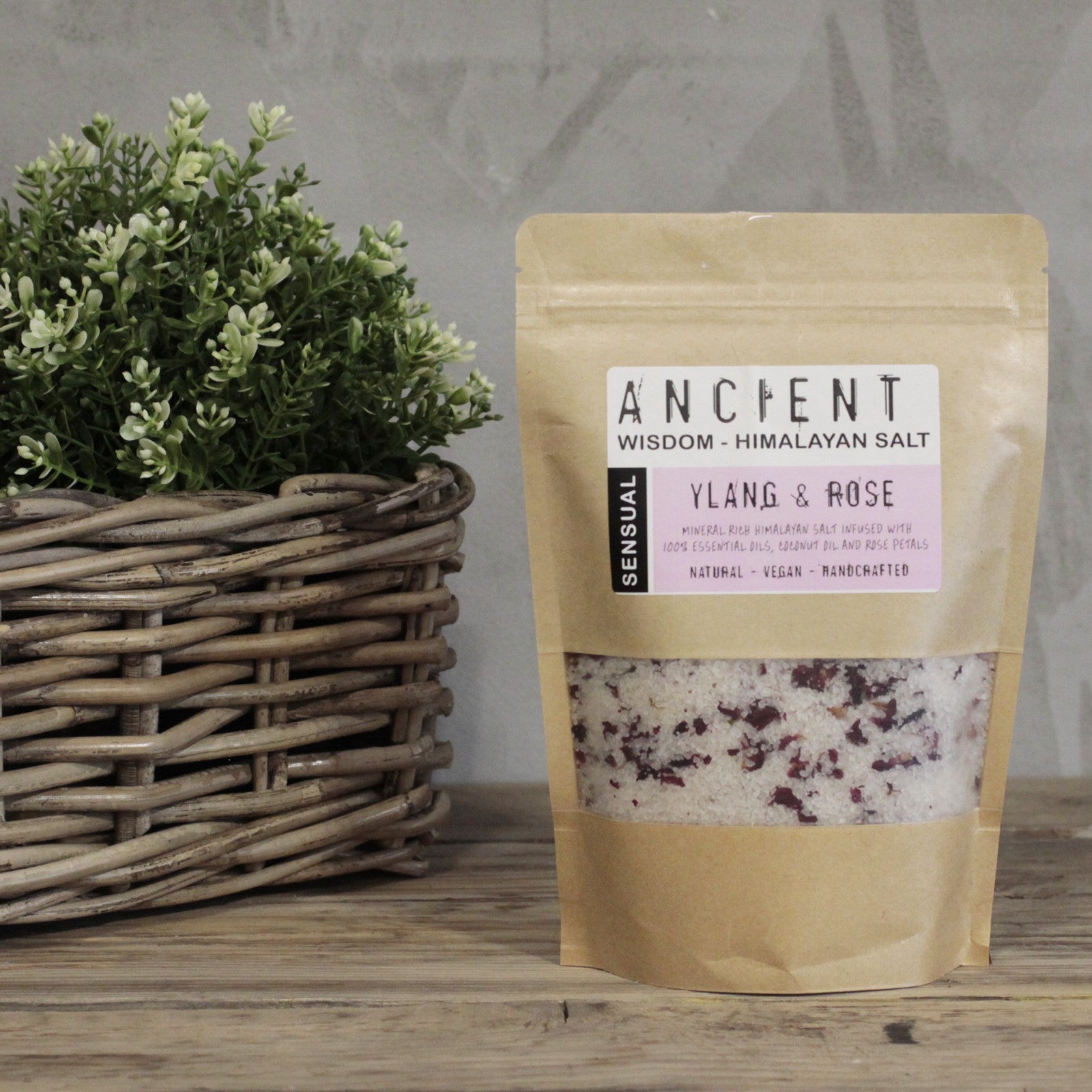 Sensual Rose, Ylang Ylang & Coconut | Himalayan Bath Salt Blend | 500g - Crystal Nest