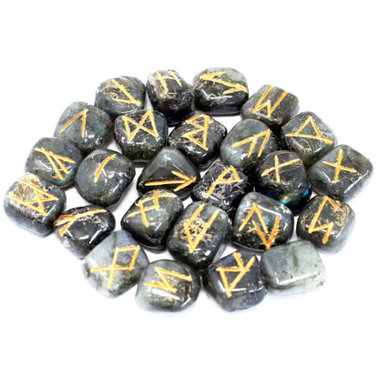 Labradorite Rune Stone Set in Pouch