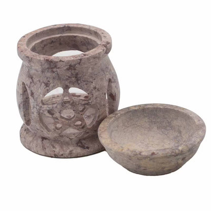 Three Moon Pentagon Soapstone Oil Burner