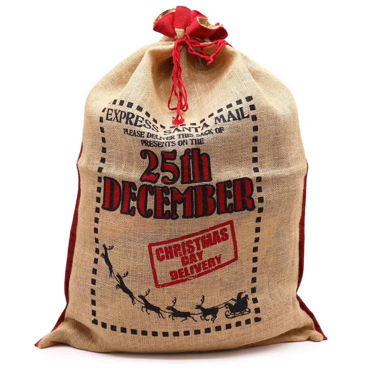 Large Jute Christmas Santa Sack | 25th December