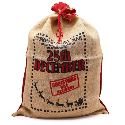 Large Jute Christmas Santa Sack | 25th December