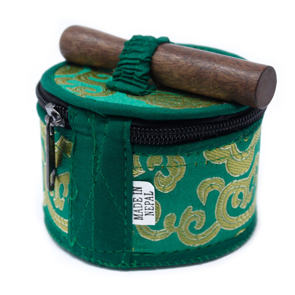 Mini Green Tibetan Singing Bowl Gift Set | F4 Note - Crystal Nest