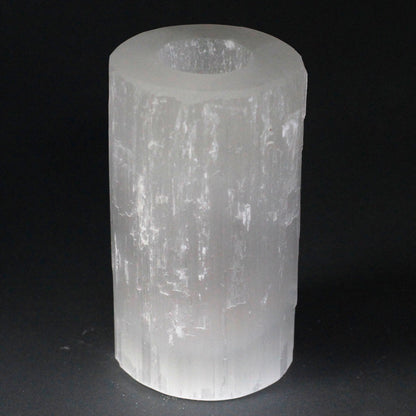 Selenite Cylinder Candle Holder 15cm - Crystal Nest