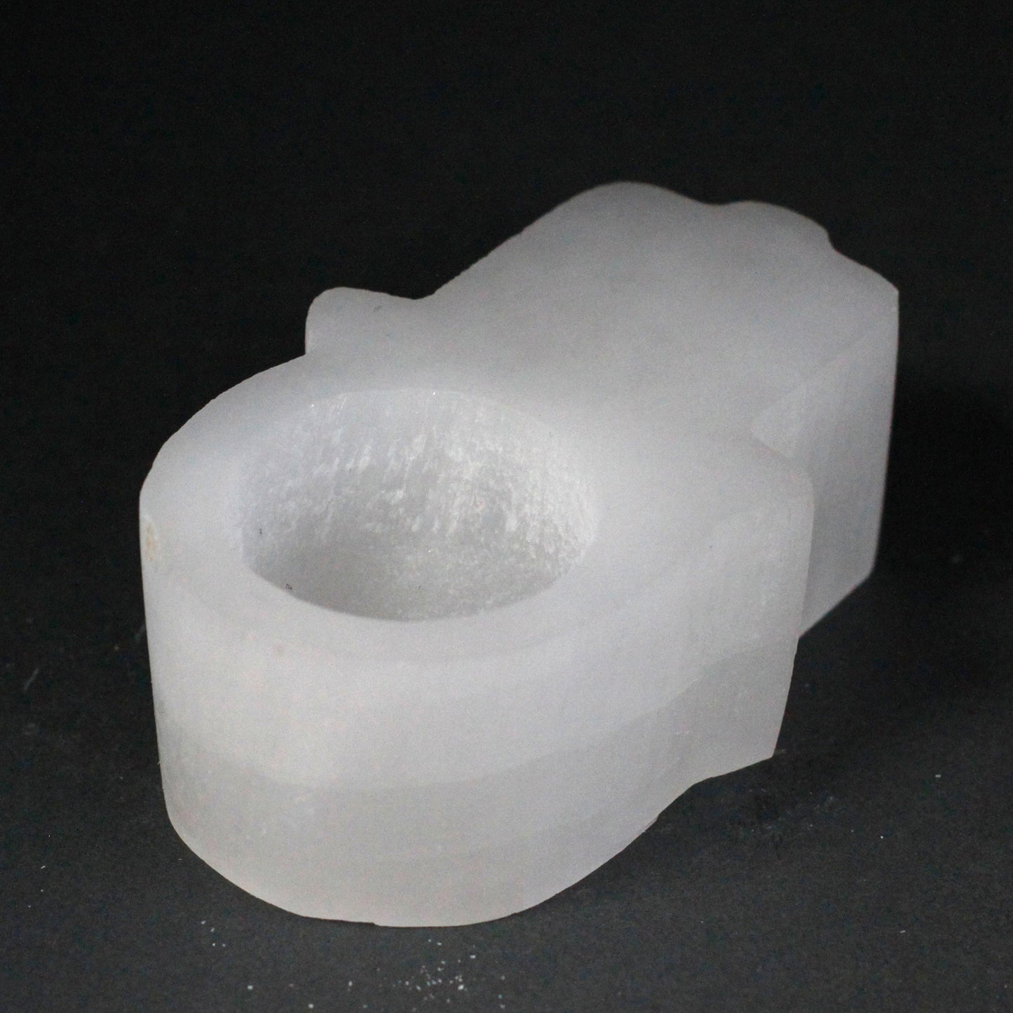 Selenite Hamsa Tealight Candle Holder