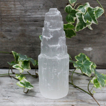 Selenite Tower 15cm - Crystal Nest