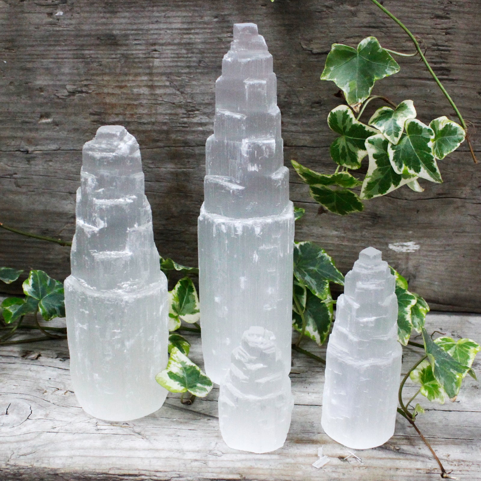 Selenite Tower 20cm | High Vibration Crystal for Cleansing & Energy Healing - Crystal Nest