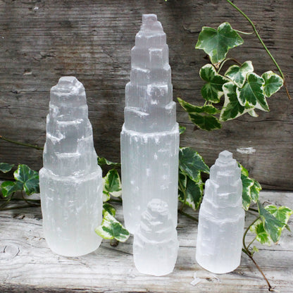 Selenite Tower 20cm | High Vibration Crystal for Cleansing & Energy Healing - Crystal Nest
