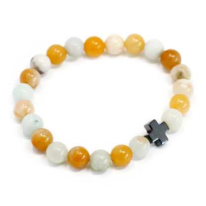 Loyalty Crystal Friendship Bracelets | Amazonite & Yellow Jasper | Set of 2 - Crystal Nest