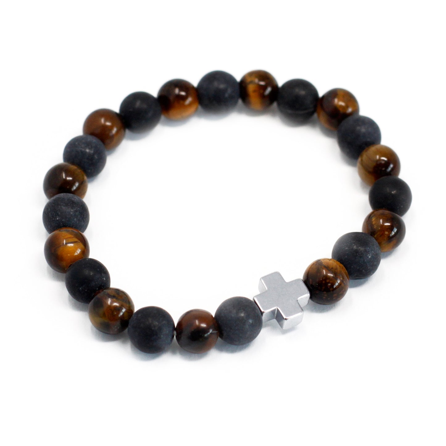 Power Crystal Friendship Bracelets | Tiger Eye & Black Stone | Set of 2 - Crystal Nest