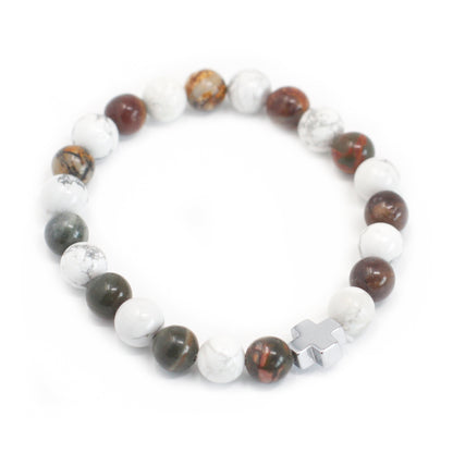 Peace Crystal Friendship Bracelets | Picasso Jasper & White Howlite | Set of 2 - Crystal Nest