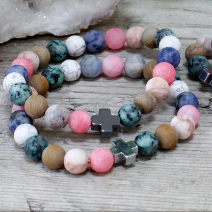 Harmony Crystal Friendship Bracelets | Rainbow Gemstones | Set of 2 - Crystal Nest