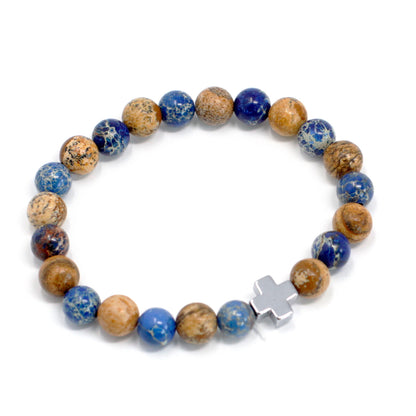 Support Crystal Friendship Bracelets | Sodalite & Picture Jasper | Set of 2 - Crystal Nest