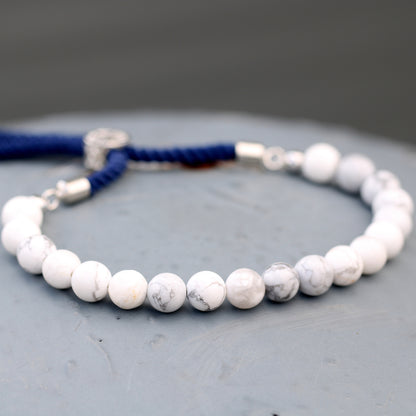 White Howlite Rope String Bracelet