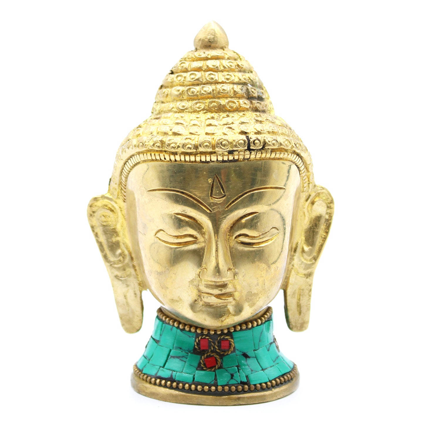 Brass Buddha Head Figure - Large